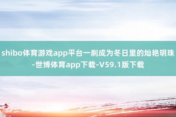 shibo体育游戏app平台一刹成为冬日里的灿艳明珠-世博体育app下载-V59.1版下载