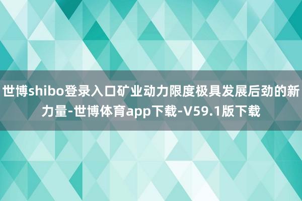 世博shibo登录入口矿业动力限度极具发展后劲的新力量-世博体育app下载-V59.1版下载