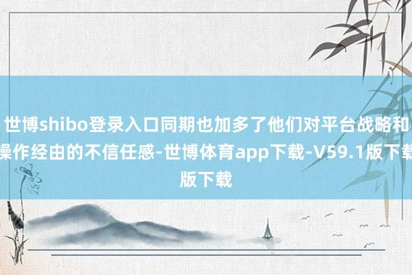 世博shibo登录入口同期也加多了他们对平台战略和操作经由的不信任感-世博体育app下载-V59.1版下载