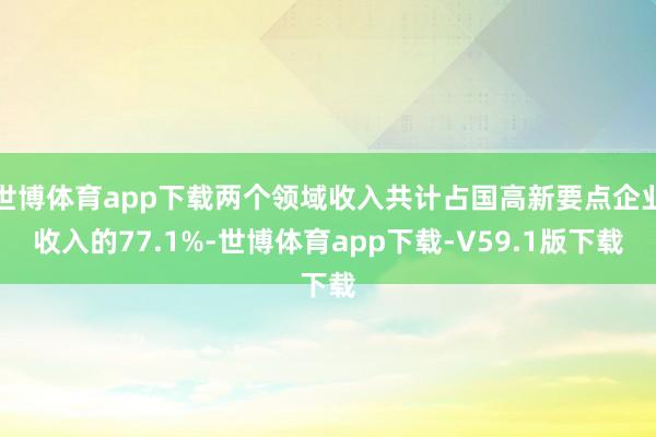 世博体育app下载两个领域收入共计占国高新要点企业收入的77.1%-世博体育app下载-V59.1版下载