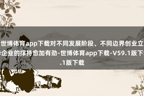 世博体育app下载对不同发展阶段、不同边界创业立异企业的撑持愈加有劲-世博体育app下载-V59.1版下载