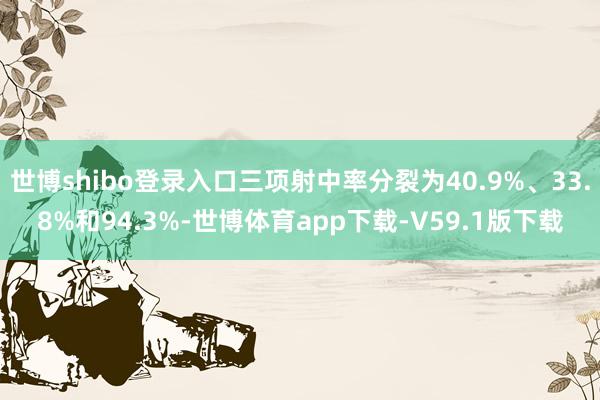 世博shibo登录入口三项射中率分裂为40.9%、33.8%和94.3%-世博体育app下载-V59.1版下载