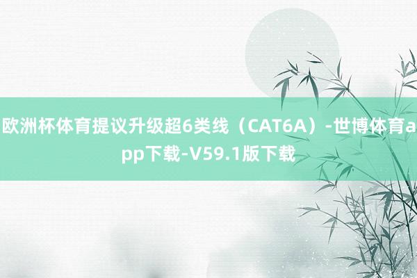 欧洲杯体育提议升级超6类线（CAT6A）-世博体育app下载-V59.1版下载