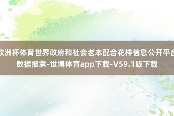 欧洲杯体育世界政府和社会老本配合花样信息公开平台数据披露-世博体育app下载-V59.1版下载