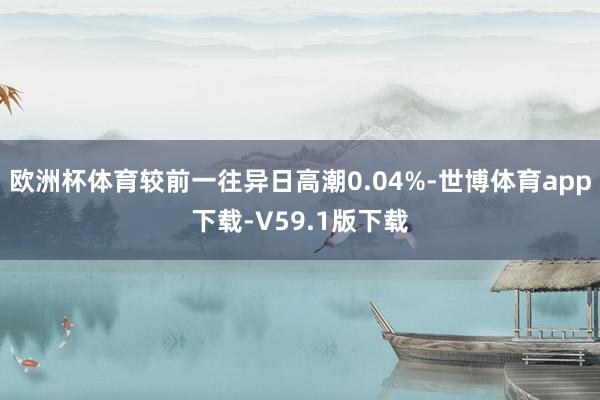 欧洲杯体育较前一往异日高潮0.04%-世博体育app下载-V59.1版下载