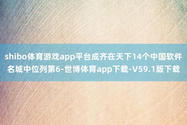 shibo体育游戏app平台成齐在天下14个中国软件名城中位列第6-世博体育app下载-V59.1版下载