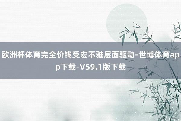 欧洲杯体育完全价钱受宏不雅层面驱动-世博体育app下载-V59.1版下载
