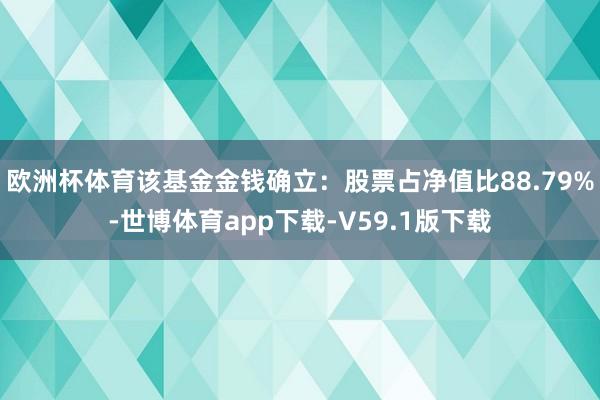 欧洲杯体育该基金金钱确立：股票占净值比88.79%-世博体育app下载-V59.1版下载